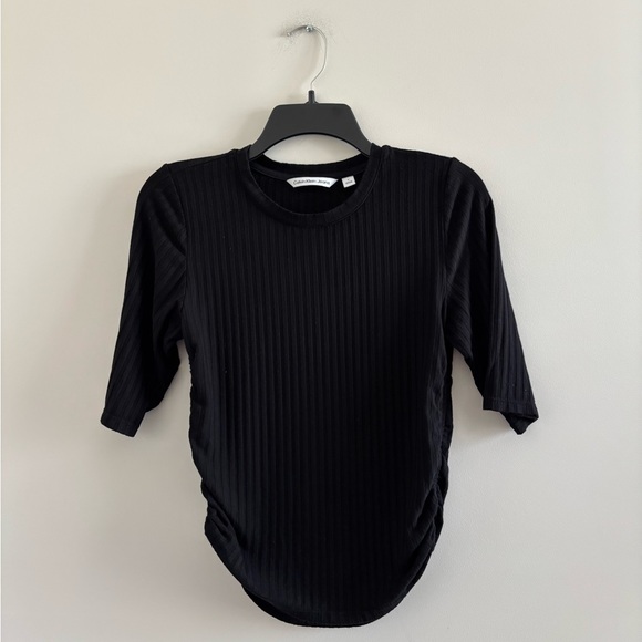 Calvin Klein Jeans Tops - 90s Calvin Klein Top Black Ribbed Knit Womens M Minimalist Capsule Office CBK